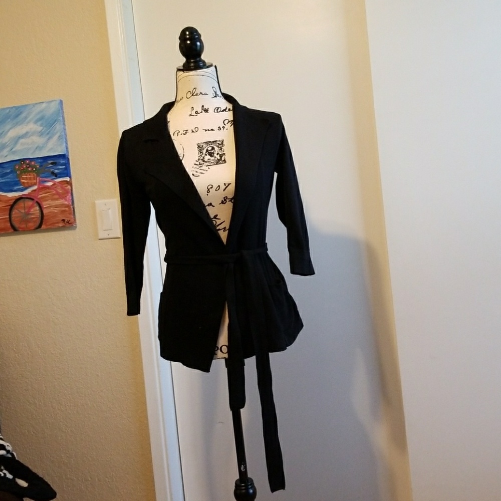 Sweater with wrap around belt